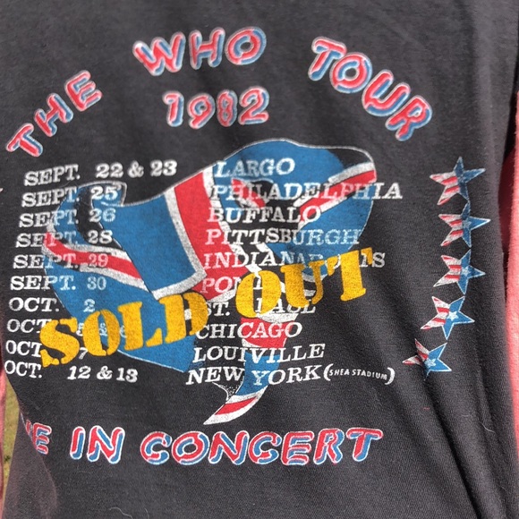 Vintage Who 1982 World Tour concert tshirt Rare! - Picture 5 of 6